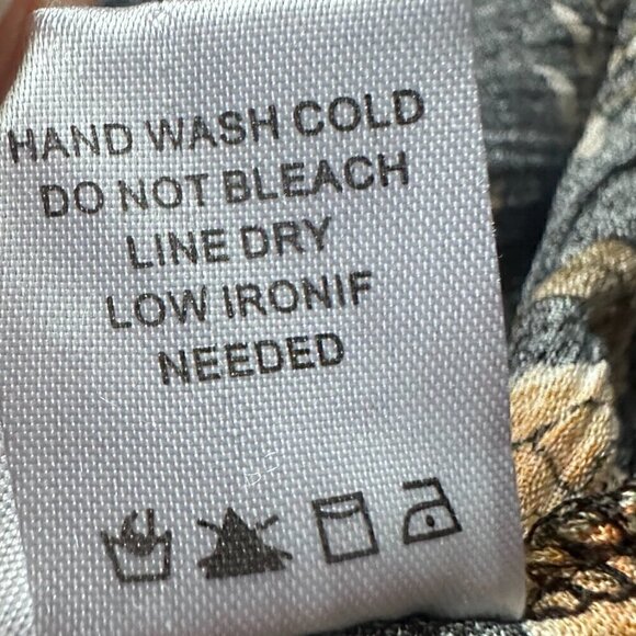 Altard State Black Floral long Bell sleeve Babydoll Mini Dress - Size Small - Picture 11 of 11